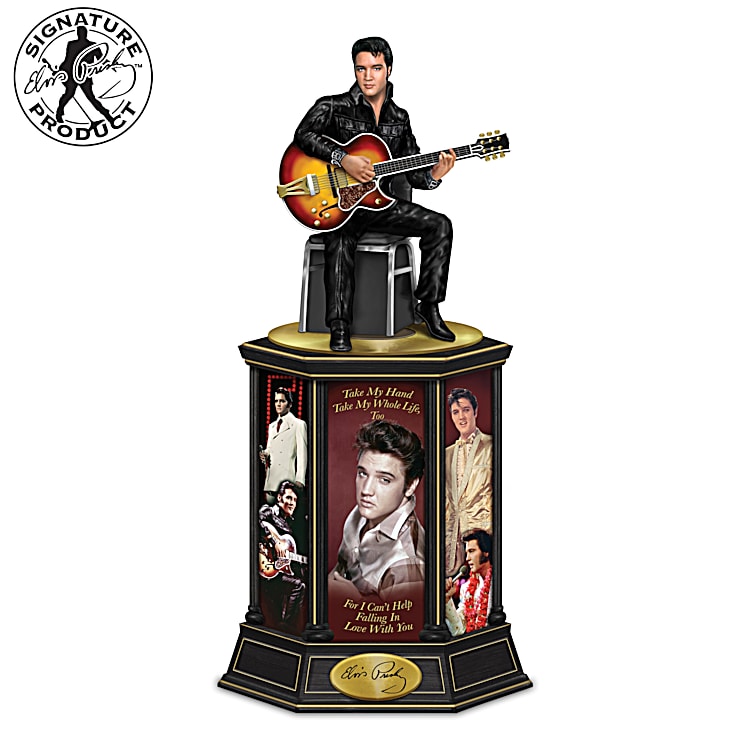 The Man The Legend The King Illuminated Tribute Tower Sculpture Featuring Full Color Artwork Inspired By Elvis Presleys Performances