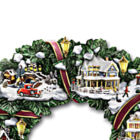 Thomas Kinkade Victorian Christmas Village Wreath