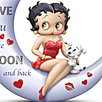 【冬バーゲン★特別送料無料！】 Boop Betty Crescent Metallic Golden Featuring Figurine Moon カットソー(長袖/七分)