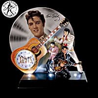 Illuminated Desk Clock Featuring A Platinum Record Backdrop With