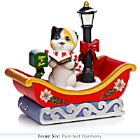 大学 割引 Meowy Collection Figurine Train Sleigh Christmas Cat-Themed 置物