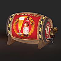 Illuminated Budweiser Barrel Sculpture Collection With Vintage