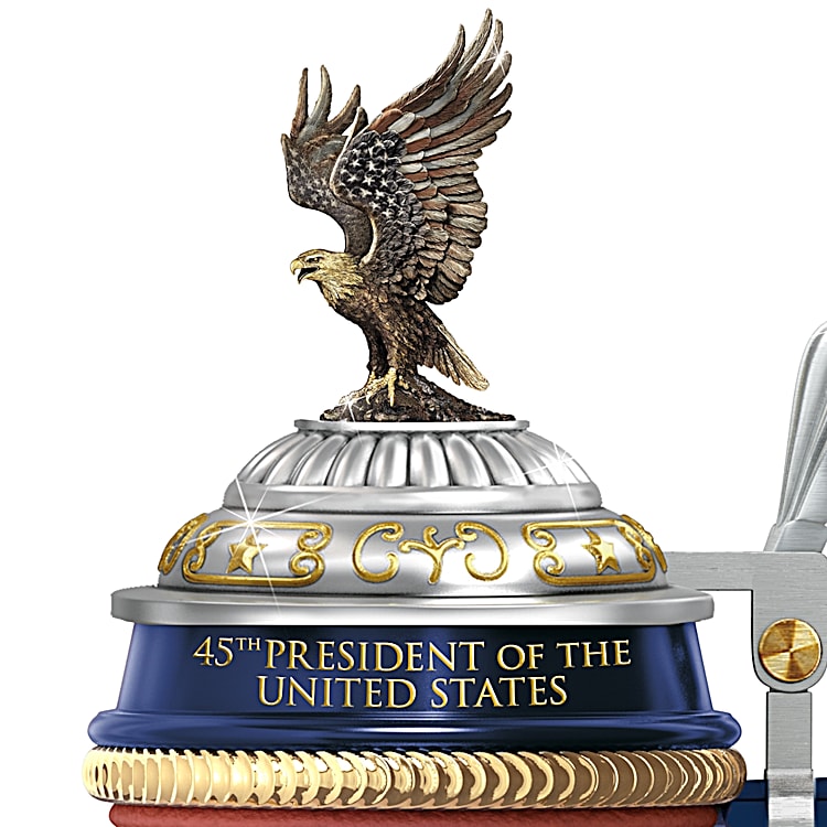 Donald Trump Porcelain Beer Stein – Patriotic Eagle Lid And