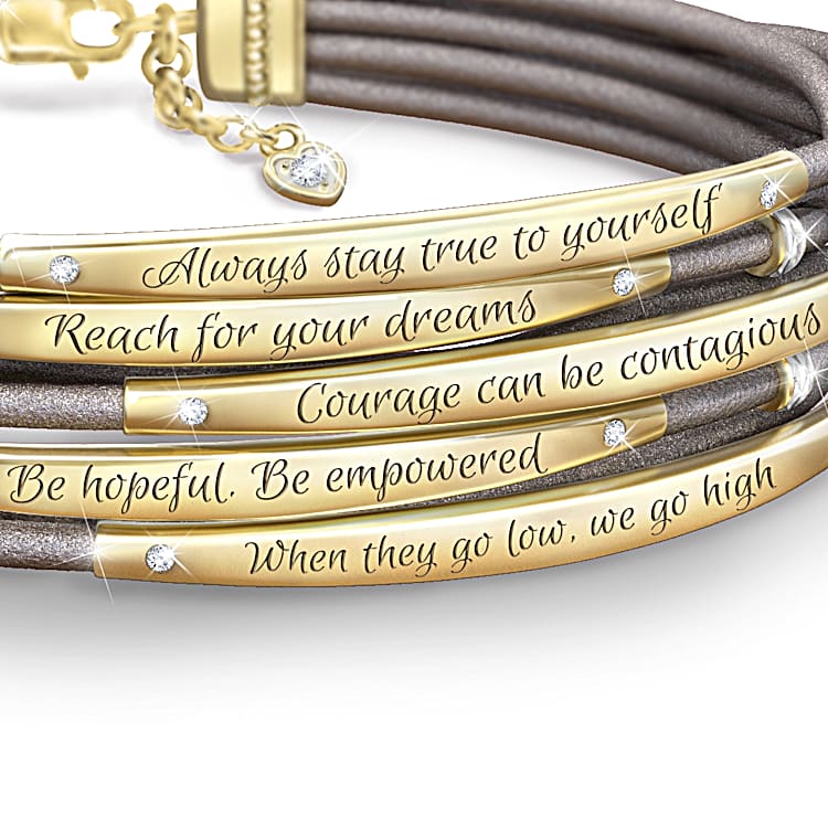 Phenomenal Woman Leather Quote Bracelet