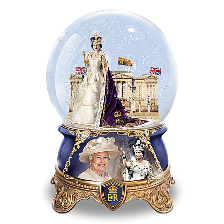 Queen Elizabeth II Hand-Painted Coronation Glitter Globe