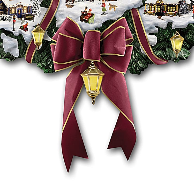 Thomas Kinkade Victorian Christmas Village Wreath