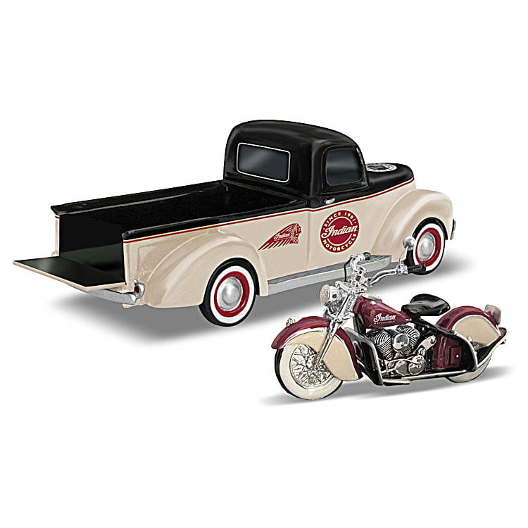 Classic Cruisers 1948 Indian Motorcycle And Pickup Truck Sculpture
