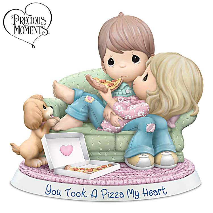 【3点セット】Precious Moments Collection Precious Moments You Took A Pizza My Heart Bisque Porcelain Figurine