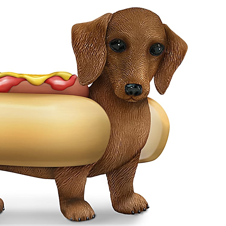 One Hot Dog Hand Painted Dachshund Figurine