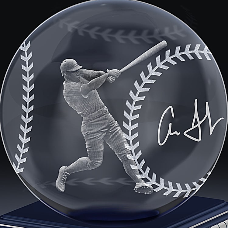 New York Yankees Aaron Judge MLB Cold-Cast Bronze Glove Sculpture Adorned  With His Career Stats And Facsimile Signature Atop A Marbleized Base