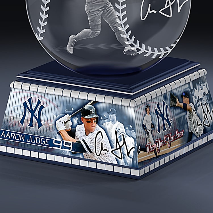 New York Yankees Aaron Judge MLB Bronze-Finished Glove Sculpture Adorned  With His Career Stats And Facsimile Signature Atop A Marbleized Base