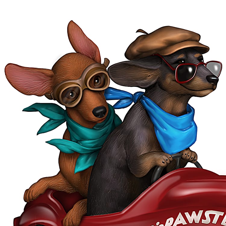 グラハム・クラーク　イヤーオブザドッグ Paws To The Pedal! Hand-Painted Dog Figurine By Artist Blake
