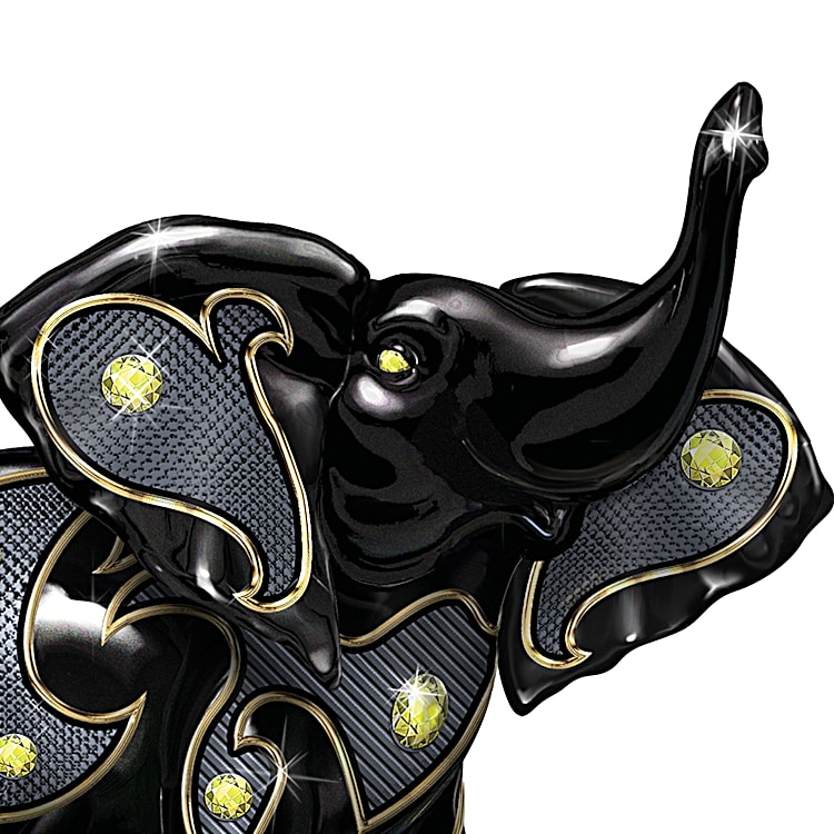 Artist Keith Mallett Power Of The Citrine Ebony Elephant