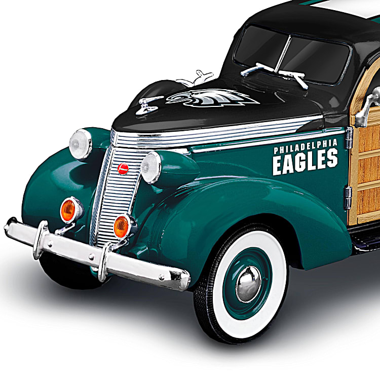 Cruising To Victory Philadelphia Eagles 1:18-Scale 1937 Woody Wagon NFL  Sculpture Featuring Team Colors & Logo