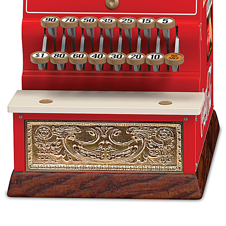 COCA-COLA Hand-Painted Vintage Inspired Cash Register Sculpture