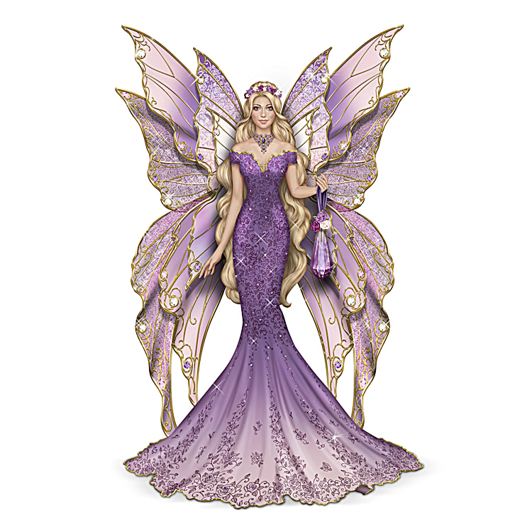 Serenity Of The Amethyst Hand-Painted Fairy Figurine