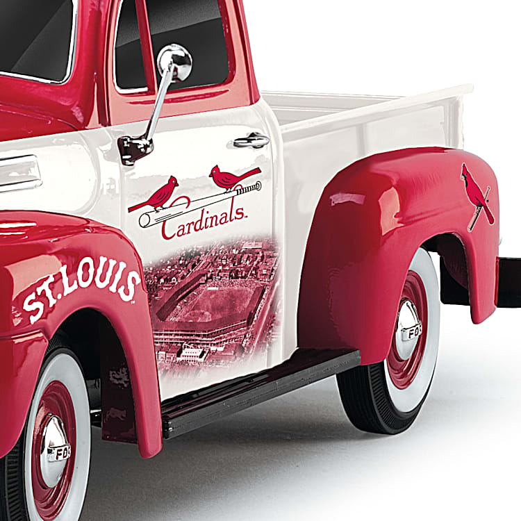 History & Heritage St. Louis Cardinals MLB 1:18-Scale 1948 Ford Pickup  Sculpture Featuring Vintage Images Of Sportsmans Park & Whitewall Tires
