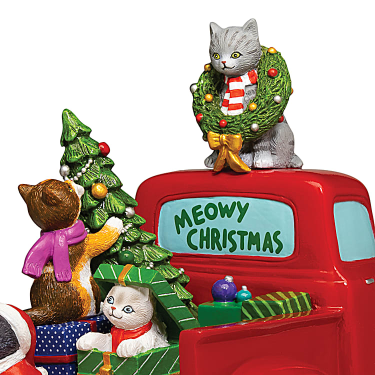 クリスマスHERSHEY'S Cat's Meow Collection Meowy Cat-Themed Christmas Figurine By Artist Blake Jensen