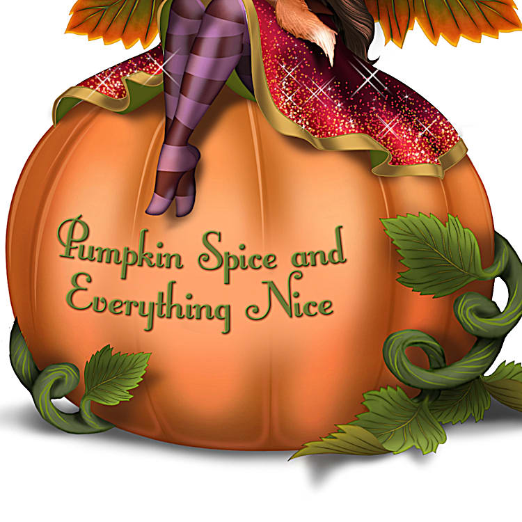 Pumpkin Spice And Everything Nice Fairy Figurine By Artist Jasmine