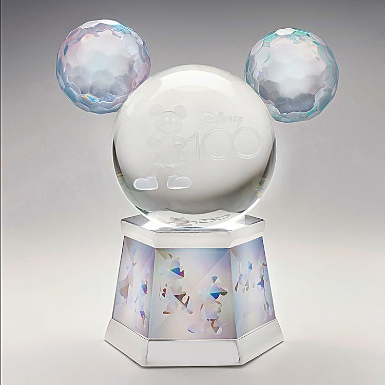 100 Years Of Wonder Illuminated Special Edition Laser-Etched Glass Globe  With A Prismatic Base Adorned With Disney Characters