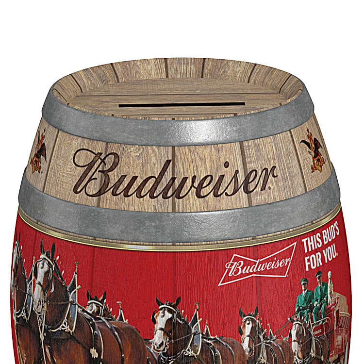 Budweiser, The King Of Beers Coin Bank Featuring Vintage Budweiser