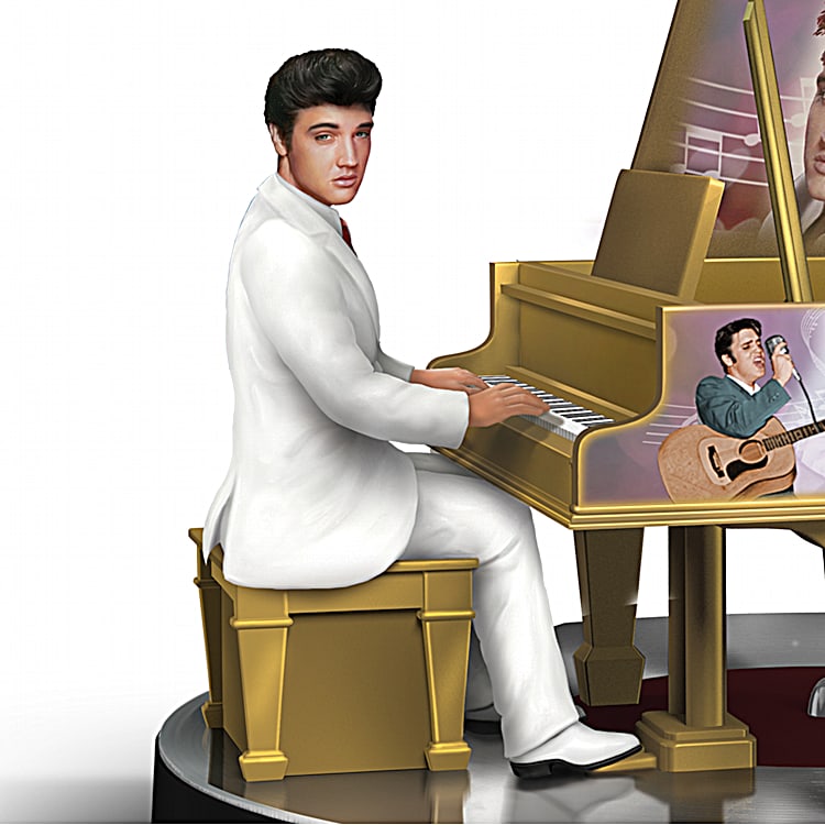 Elvis Presley Musical Piano Figurine Inspired By Elviss Real 24K