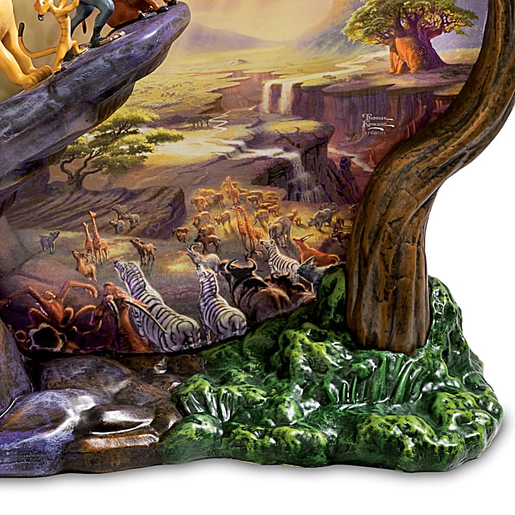 Disney The Lion King 10 Tall Hand Painted Sculpture With Background Art By Thomas Kinkade Studios
