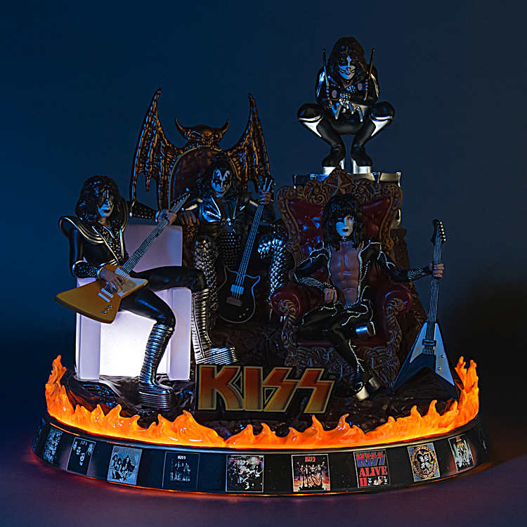Illuminated KISS Sculpture With Hand-Painted Metallic Illuminated KISS Sculpture With Hand-Painted Metallic