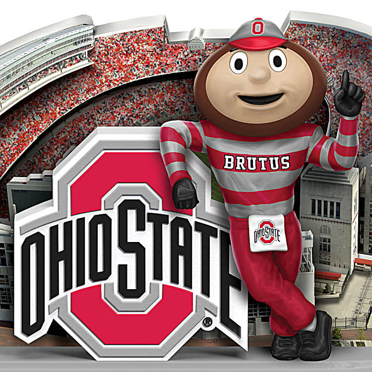 Illuminated OSU Sculpture Featuring Ohio Stadium And Brutus