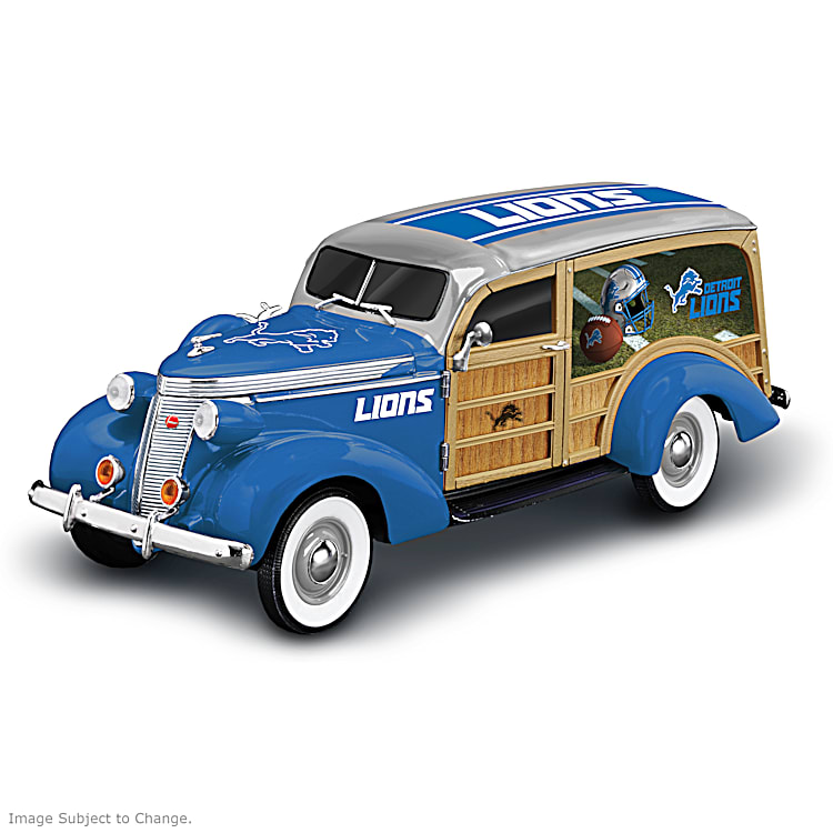 Detroit Lions 1:18-Scale 1937 NFL Woody Wagon Sculpture With