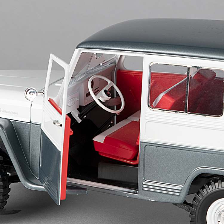 1955 Willys Jeep Station Wagon 1:18-Scale Diecast Car With A Steel