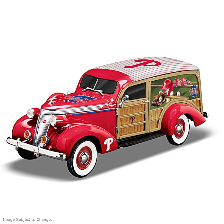 Cruising To Victory Philadelphia Phillies Woody Wagon Sculpture