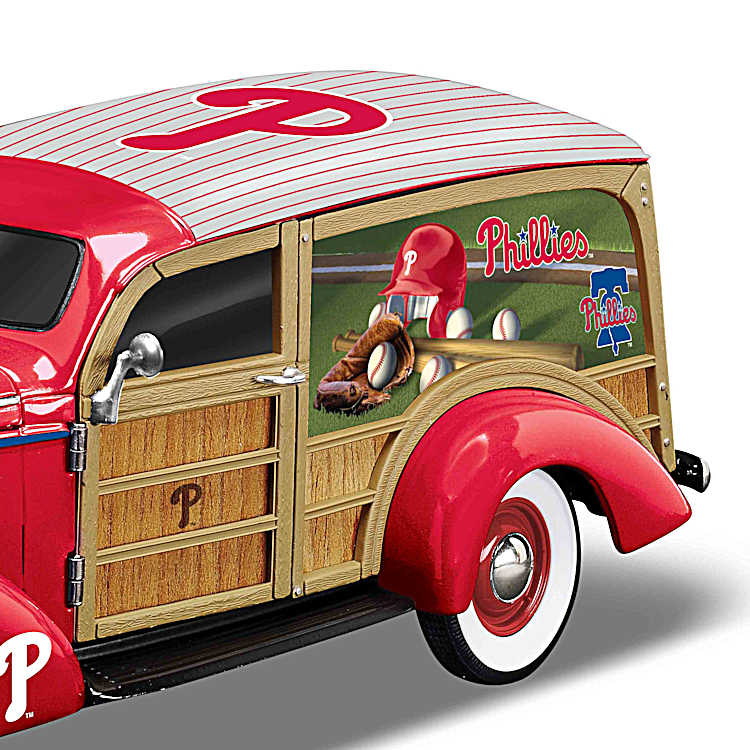 Cruising To Victory Philadelphia Phillies Woody Wagon Sculpture