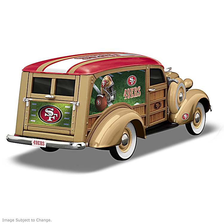 San Francisco 49ers 1:18-Scale NFL Woody Wagon Sculpture Adorned
