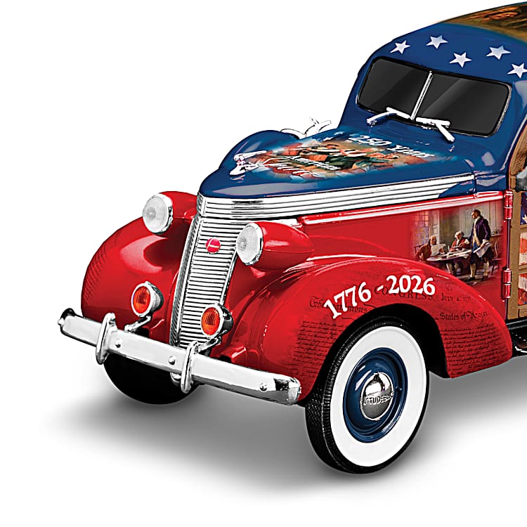 1937 Studebaker 1:18-Scale Sculpture With Patriotic Imagery