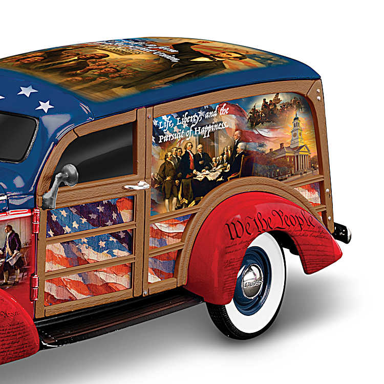1937 Studebaker 1:18-Scale Sculpture With Patriotic Imagery