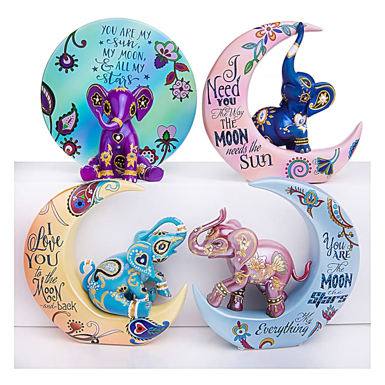 A Love That Is Out Of This World Hand-Painted Elephant