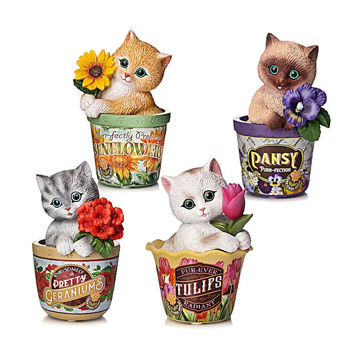Purr-ecious Petals Kitty Figurine Collection Inspired By The Art