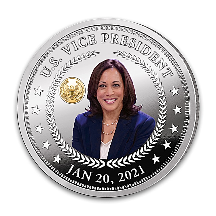 Kamala Harris For President 2024, Autentica Moneta Da 50 Cent JFK, Non Circolata