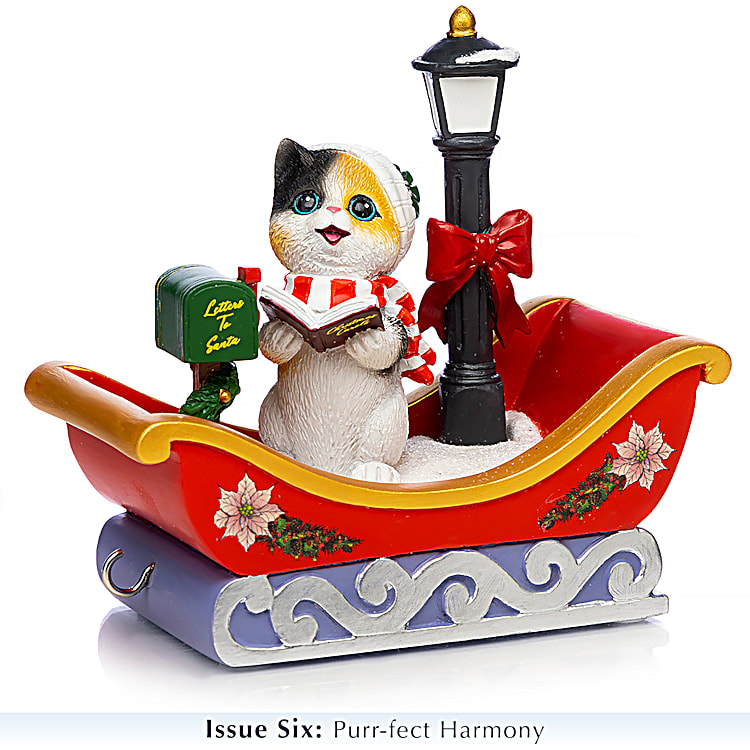 新作揃え Meowy Collection Figurine Train Sleigh Christmas Cat-Themed クリスマス