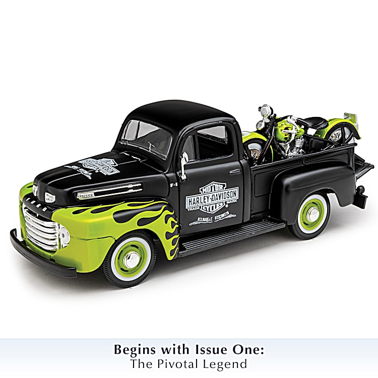 American Legend Rolls On 1 24 Scale Diecast Truck And Motorcycle Collection Featuring A Ford Or Chevy Pickup Paired With A Harley Davidson Motorcycle
