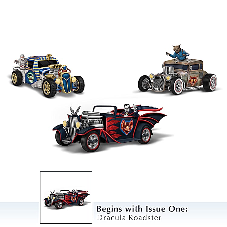 Hand-Painted Monster Car Sculpture Collection Featuring A Dracula