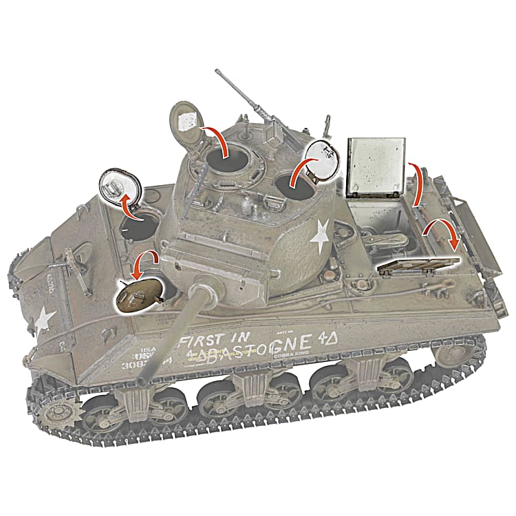 No135 1/32 SHERMAN TANK WWⅡ U.S. TANK 1:32-Scale Diecast Tank Collection Featuring Different Designs Of