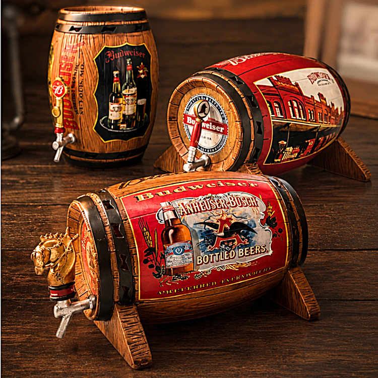 【ビンテージ】Budweiser コレクションセット Illuminated Budweiser Barrel Sculpture Collection With Vintage