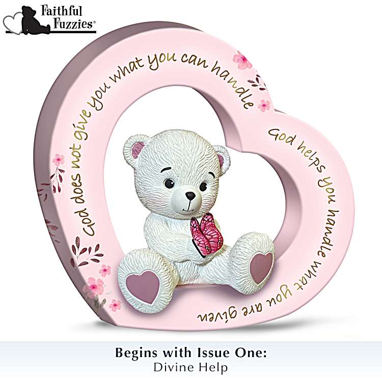 Faithful Fuzzies Hand-Painted Teddy Bear Figurine Collection