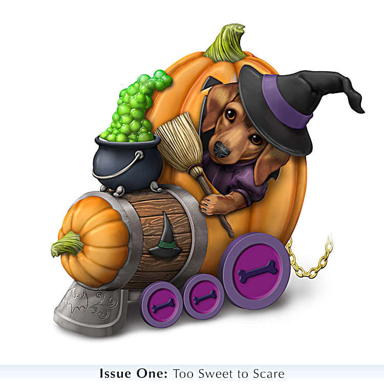 Kayomi Harai Hand-Painted Halloween Train And Monster Inspired Dog