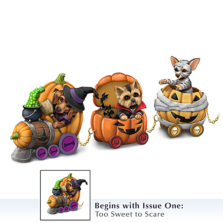 Kayomi Harai Hand-Painted Halloween Train And Monster Inspired Dog