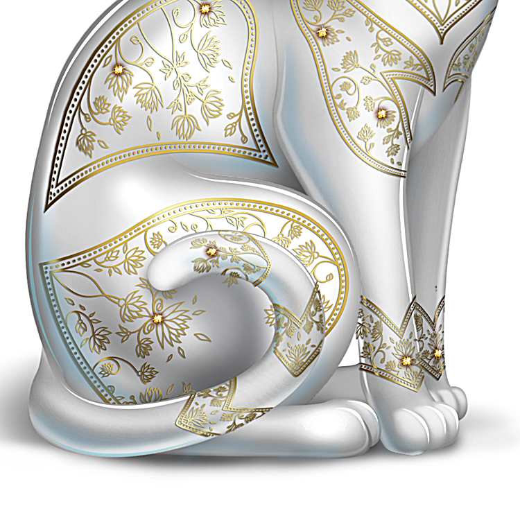 Blake Jensen Porcelain Cat Figurines With Fired-On 22K Gold