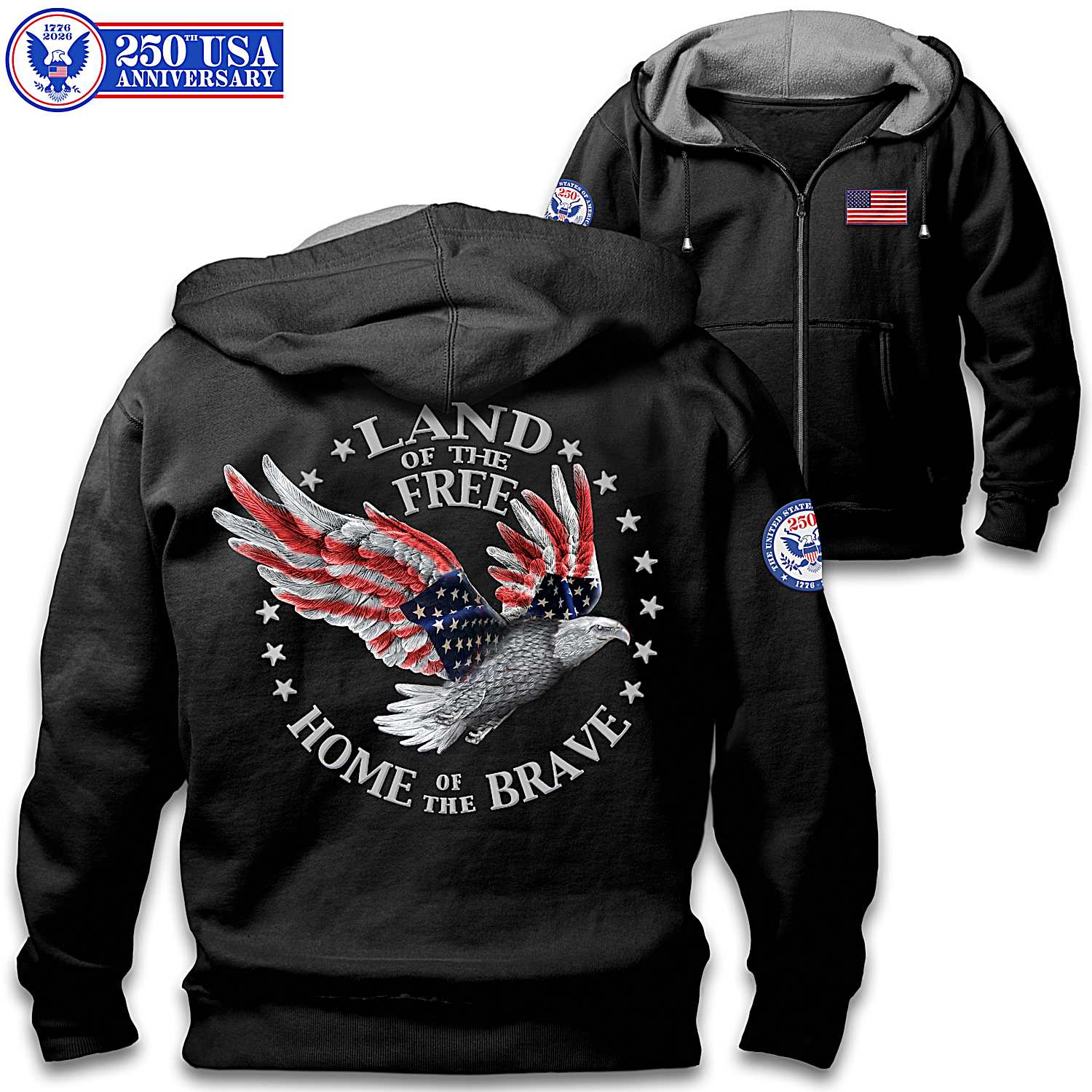 Mens Hoodie: Home Of The Brave