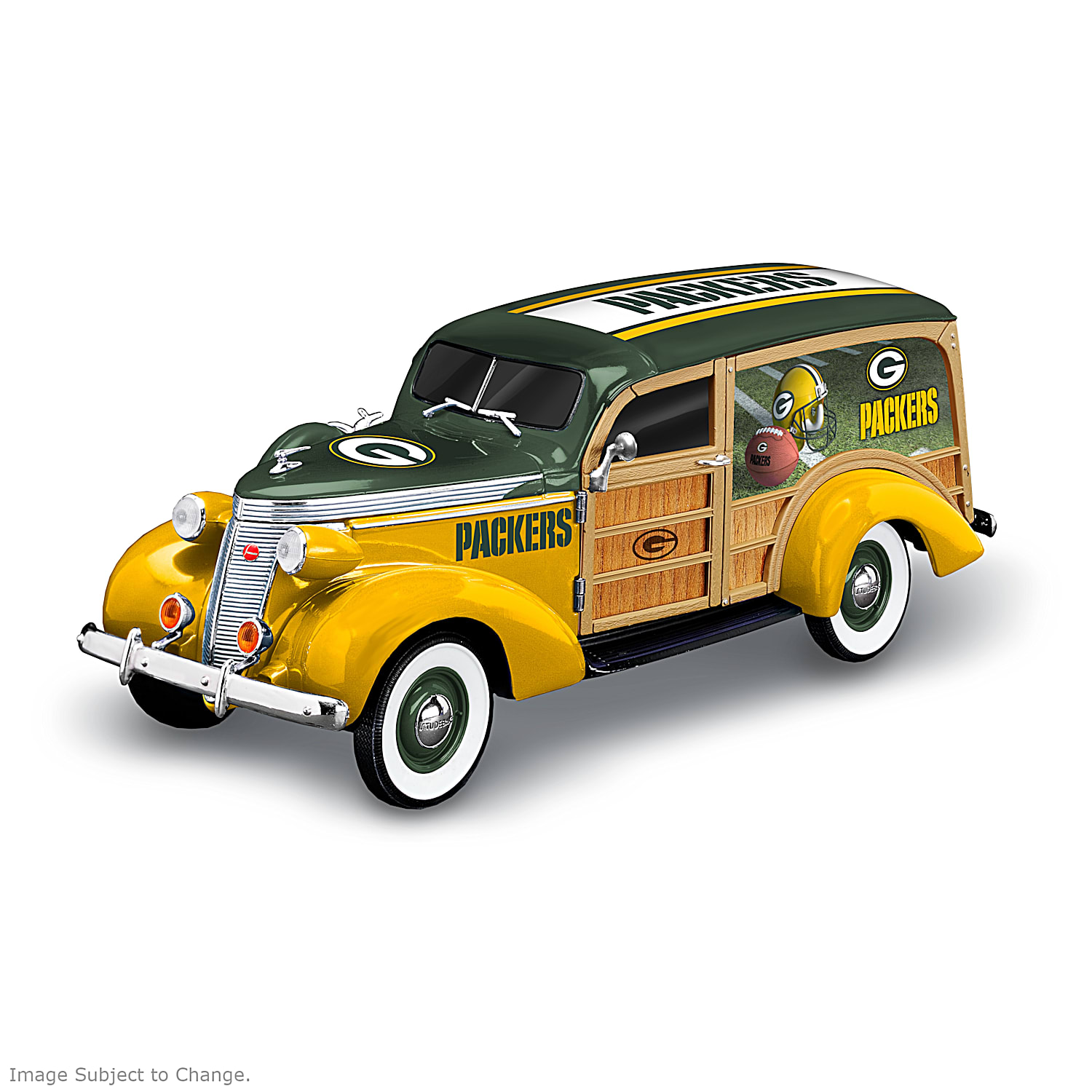 Cruising To Victory Green Bay Packers 1:18-Scale NFL Woody Wagon